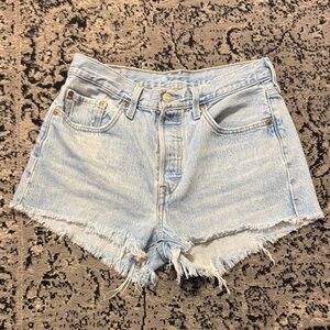 Light Blue Levi’s 501 Denim cutoff Shorts